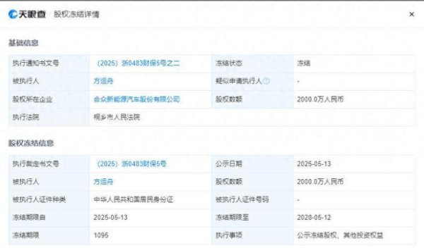 如何选择股票技巧 哪吒汽车创始人被冻结2000万元股权